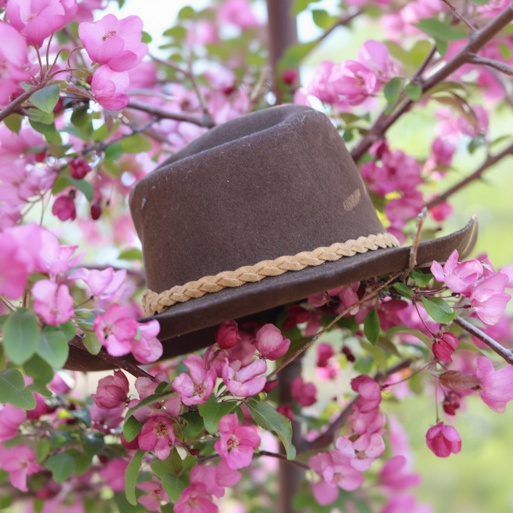 Vintage Mallory by Stetson Cowboy Hat – Tobacco Brown Wool – Size 6 3/4 – Western Hat