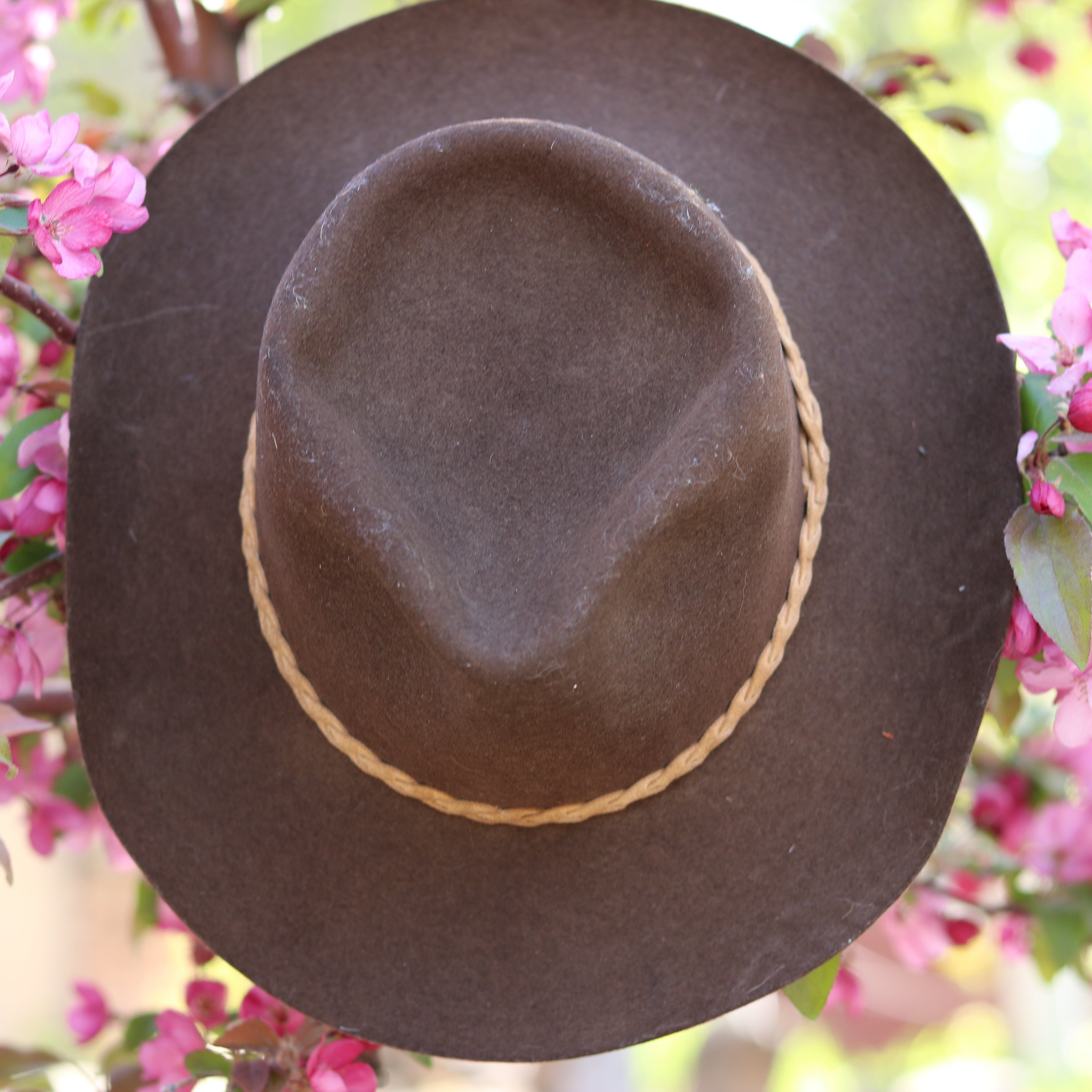 Vintage Mallory by Stetson Cowboy Hat – Tobacco Brown Wool – Size 6 3/4 – Western Hat