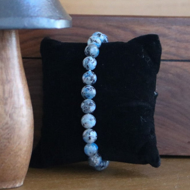 Blue K2 Jasper Beaded Stretchy Bracelet