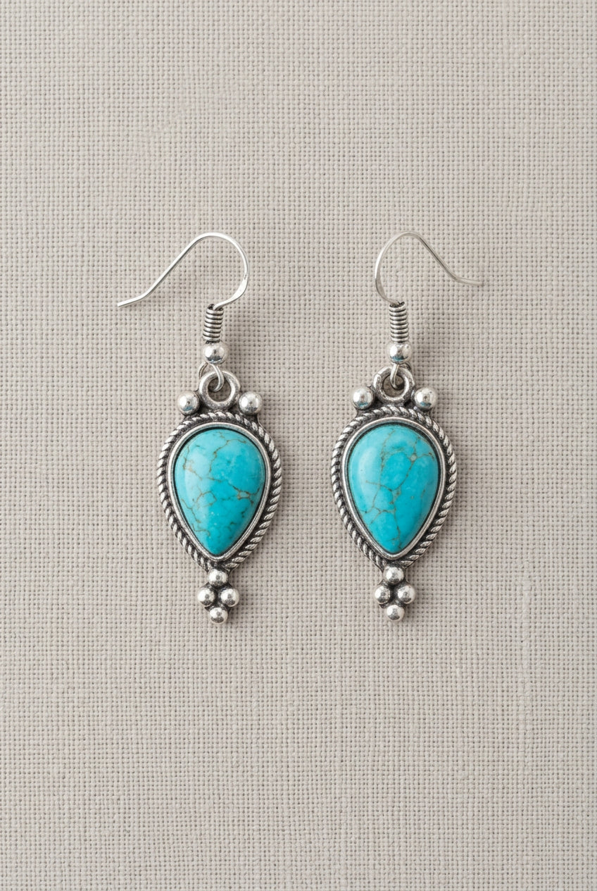 Turquoise Teardrop Dangle Earrings