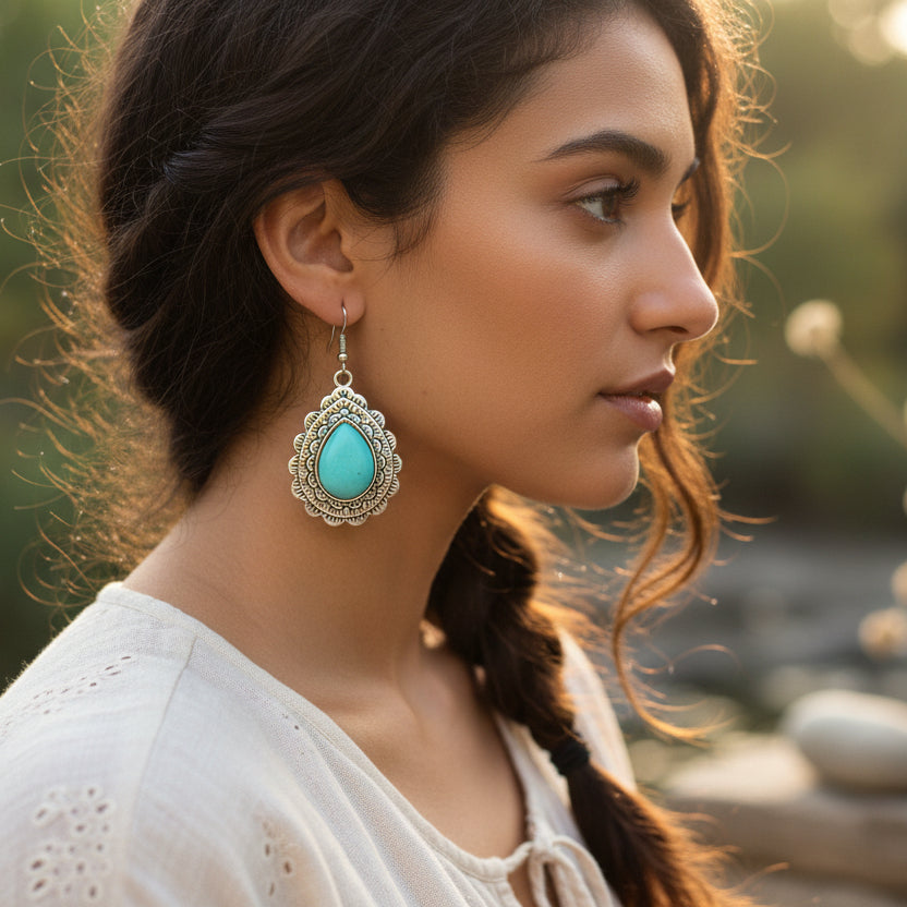 Mesa Mustang Faux Turquoise Blue Earrings