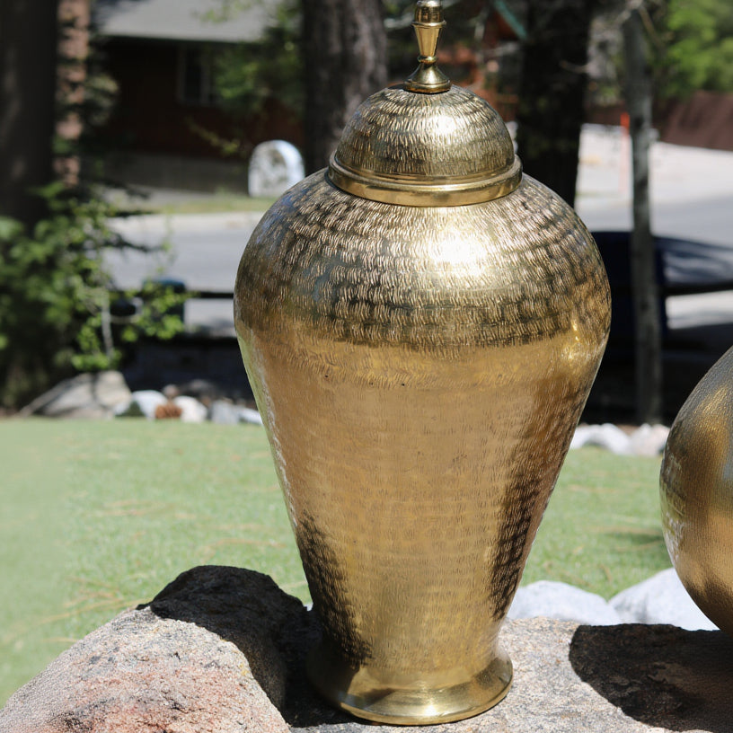 Handcrafted in India Brass Gold Colored Vase