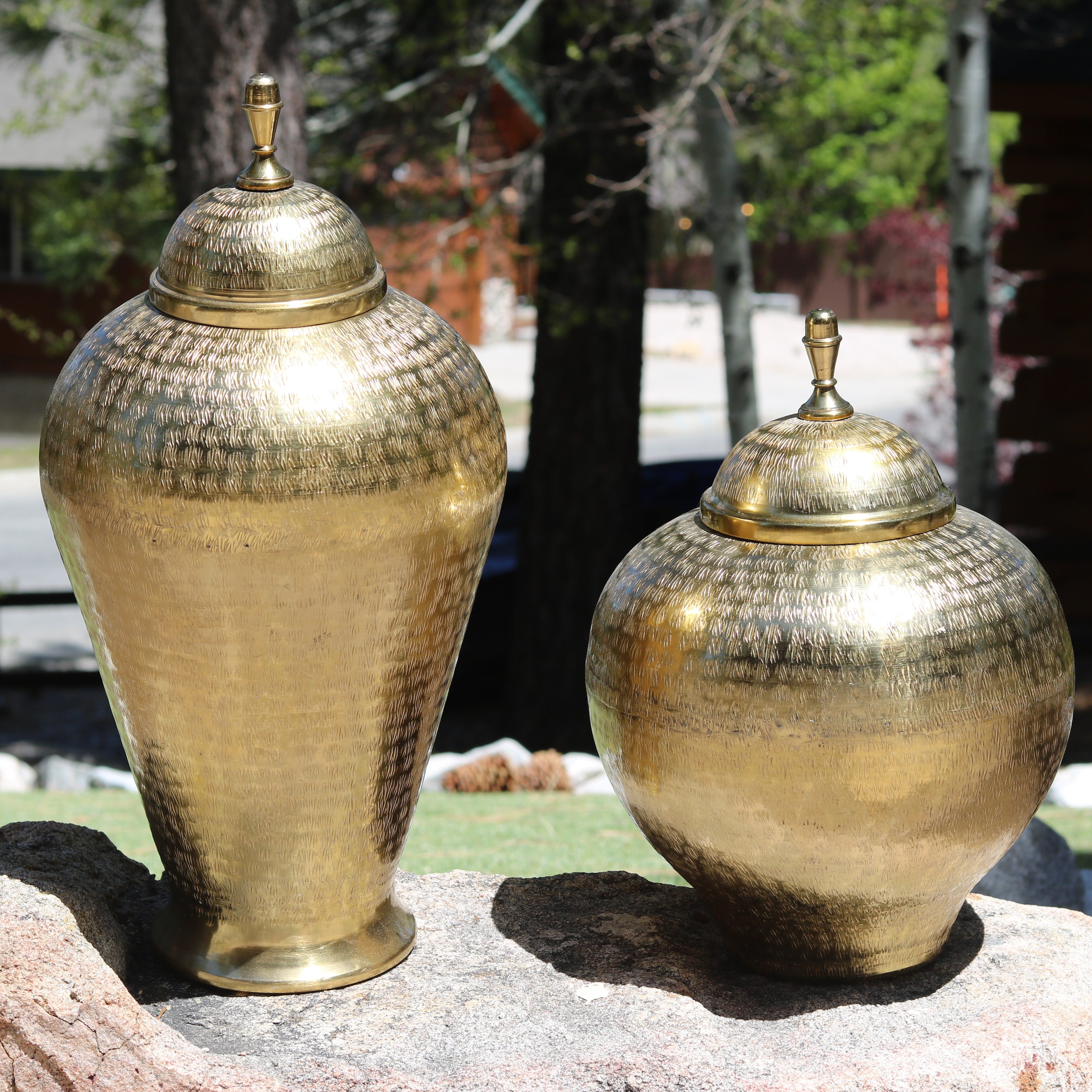 Handcrafted in India Brass Gold Colored Vase