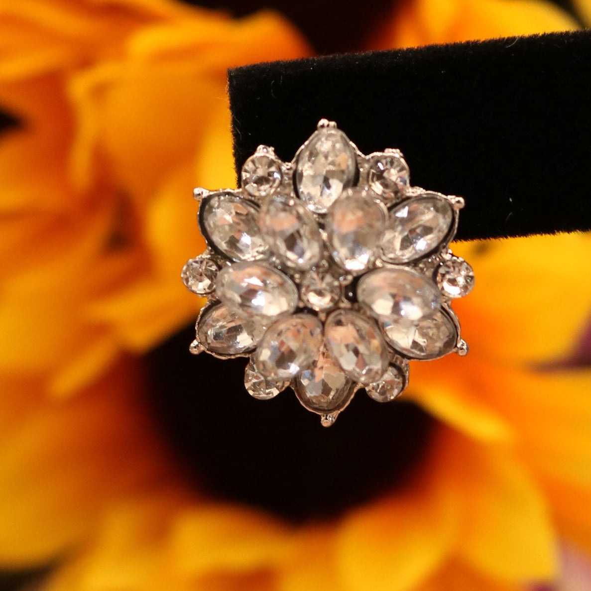 Rhinestone Flower Stud Earrings