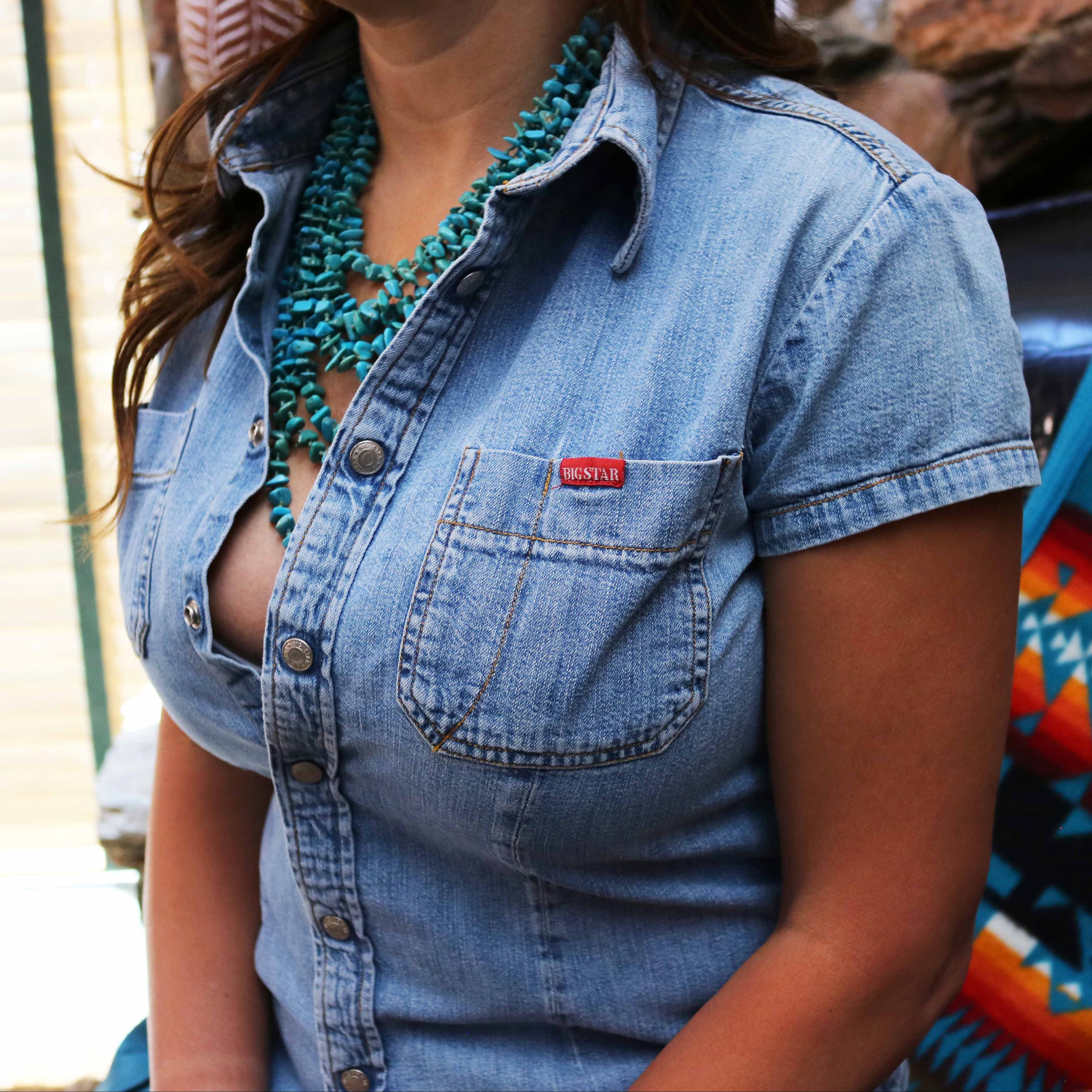 Big Star Union Made Snap Top Denim Western Cowgirl Shirt
