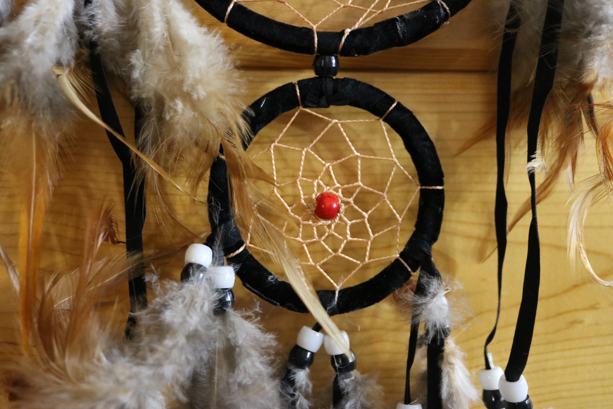Boho Beaded Wolf Handmade Dream Catcher