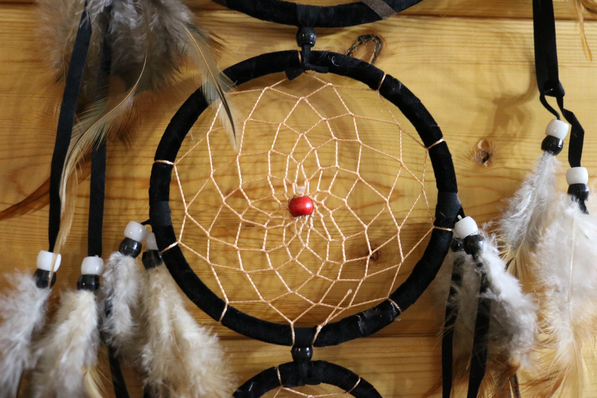 Boho Beaded Wolf Handmade Dream Catcher