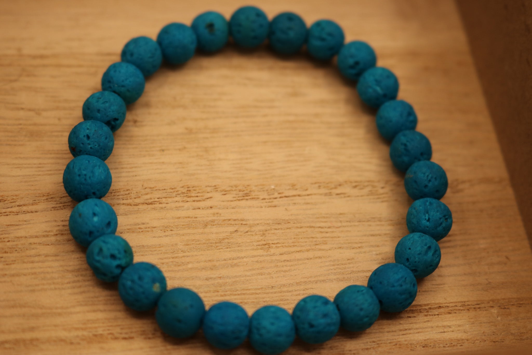 Blue Volcanic Basaltic Lava Gemstone Bracelet