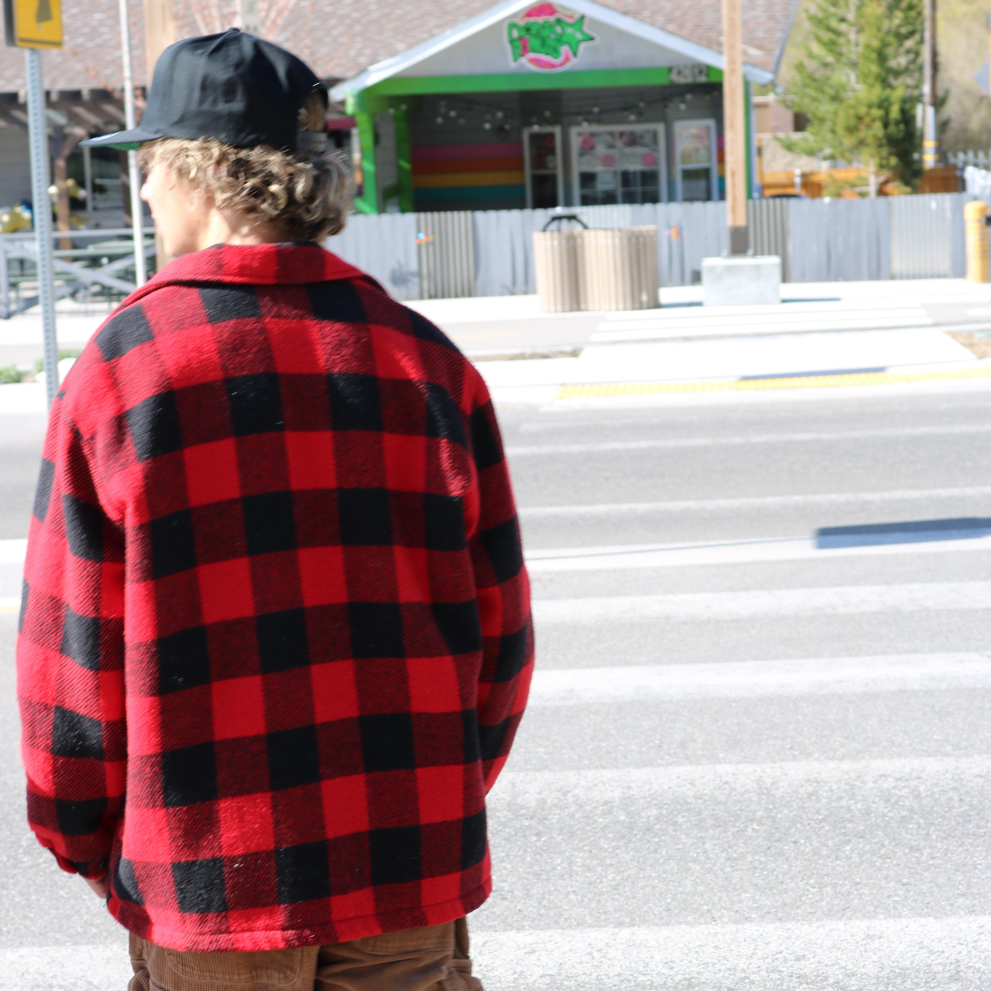 Cal Craft Red & Black Buffalo Plaid Wool Winter Coat with sherpa Lined