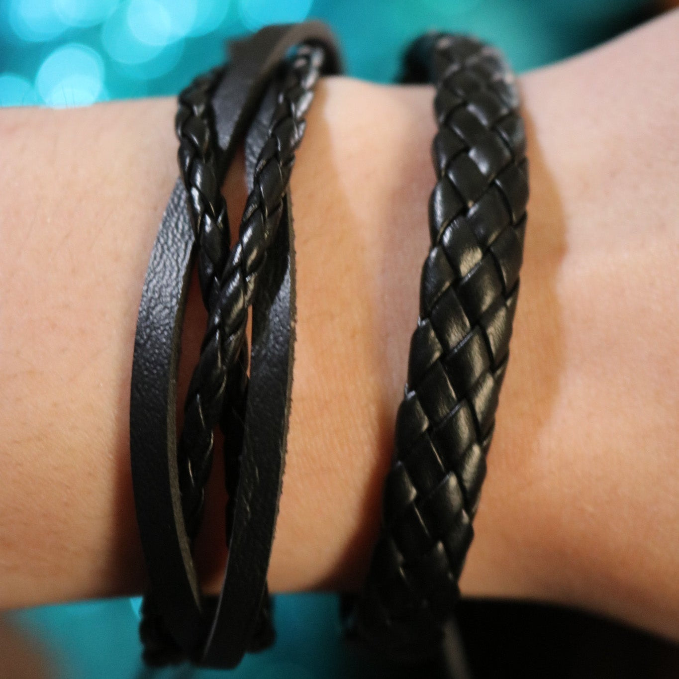 Black Leather Adjustable Bracelet