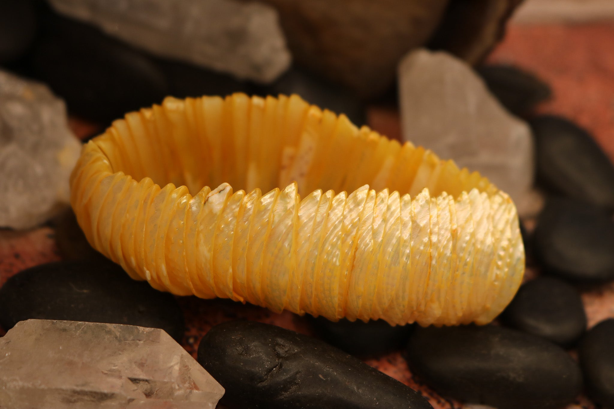 Natural Raw Shell Stretchy Bracelet