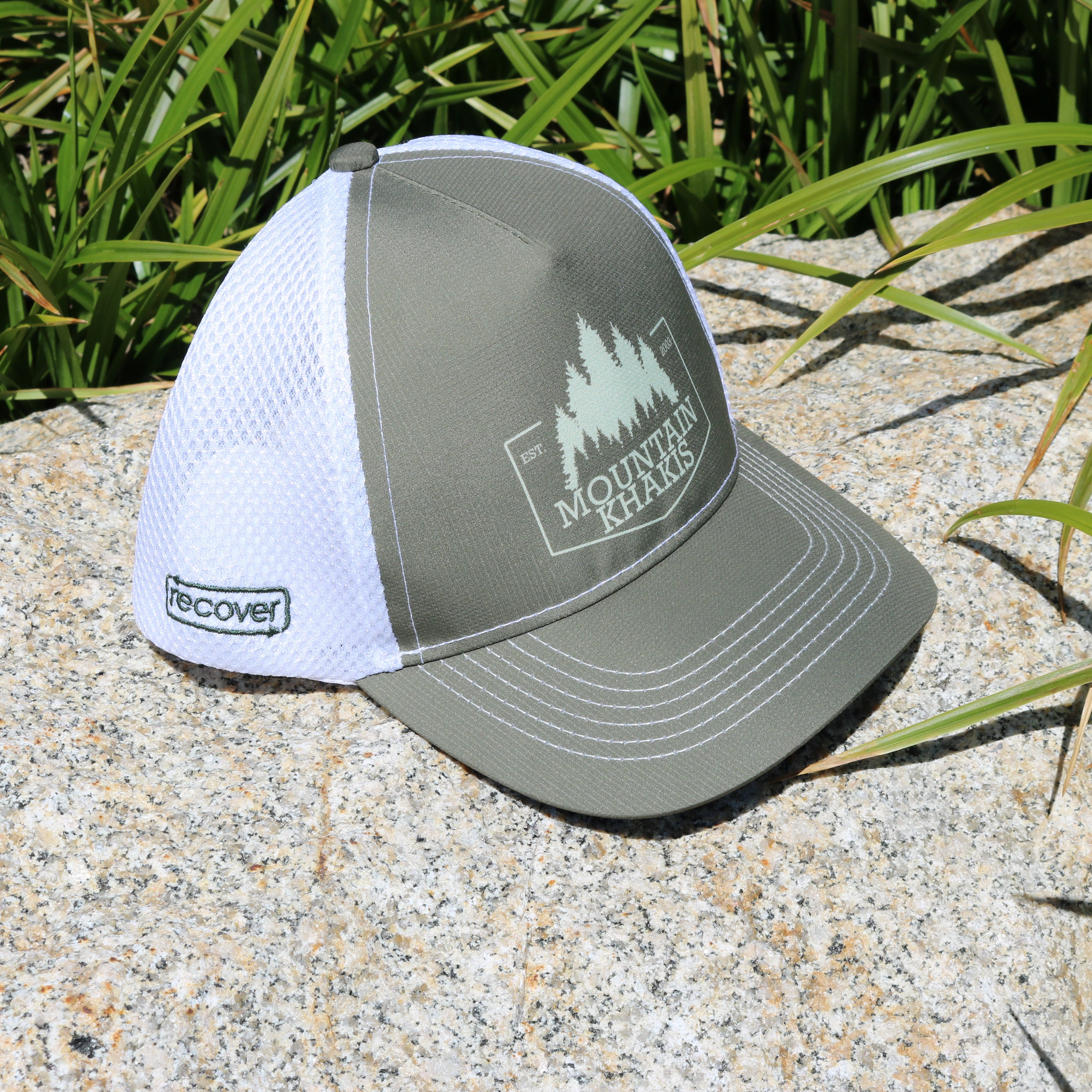 Mountain Khakis Trucker Hat – NEW – Adjustable Snapback – Olive/White – Outdoor Cap