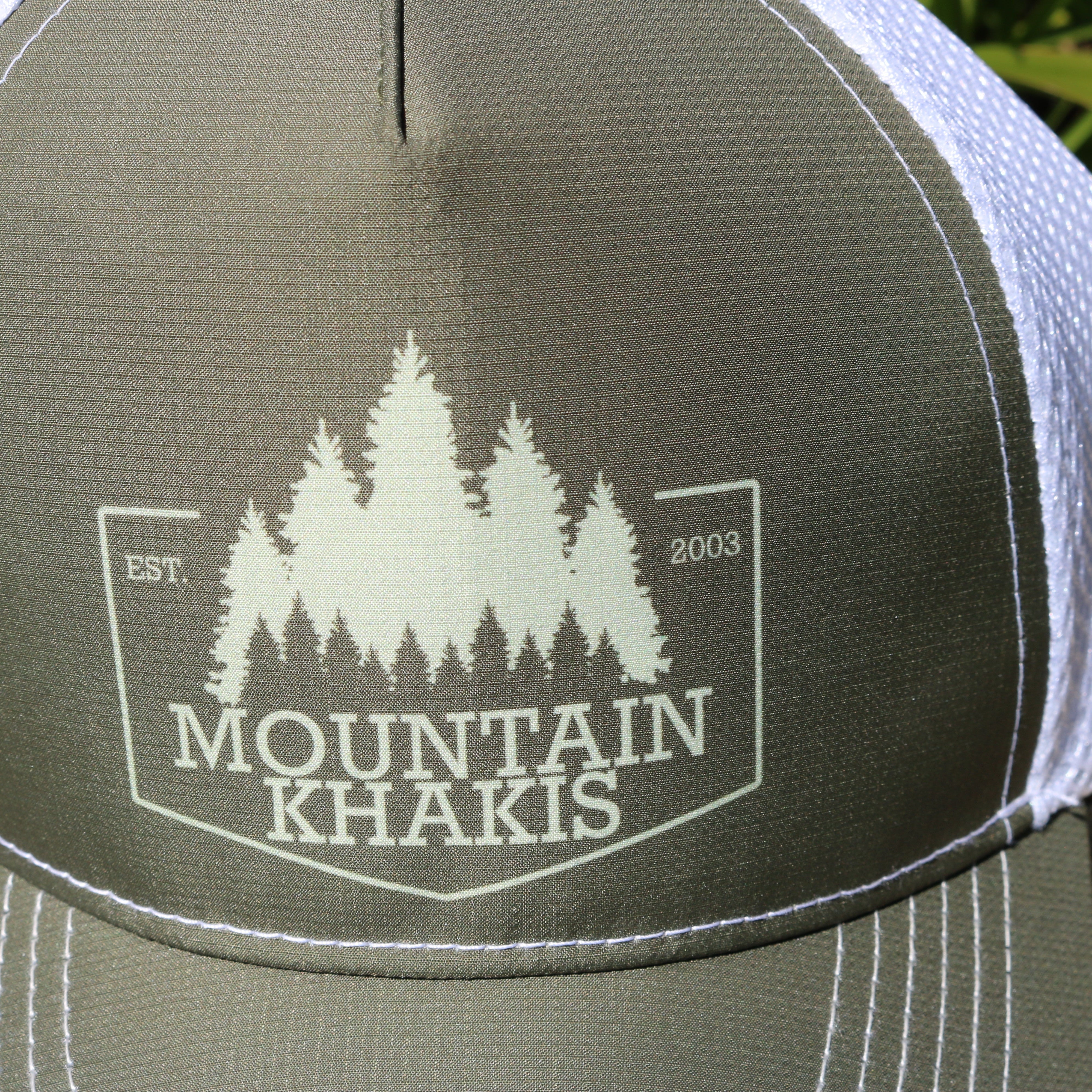 Mountain Khakis Trucker Hat – NEW – Adjustable Snapback – Olive/White – Outdoor Cap
