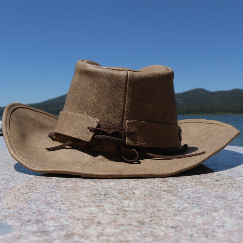 MUMUWU Leather Western Cowboy Hat