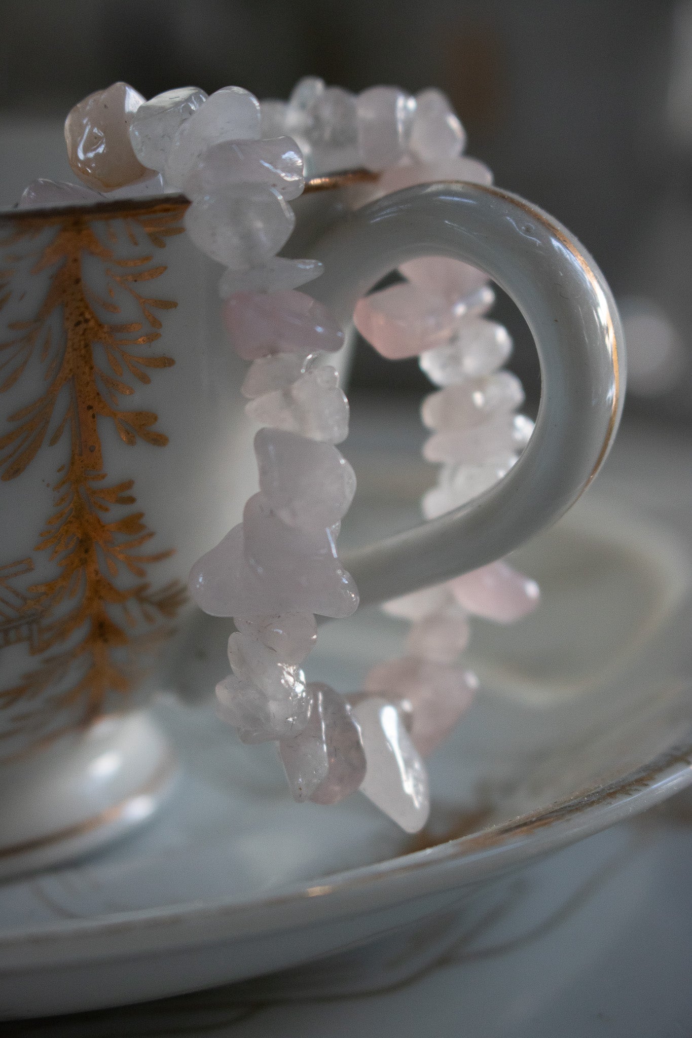 Soft Pink Rose Quartz Beaded Stretchy Bracelet