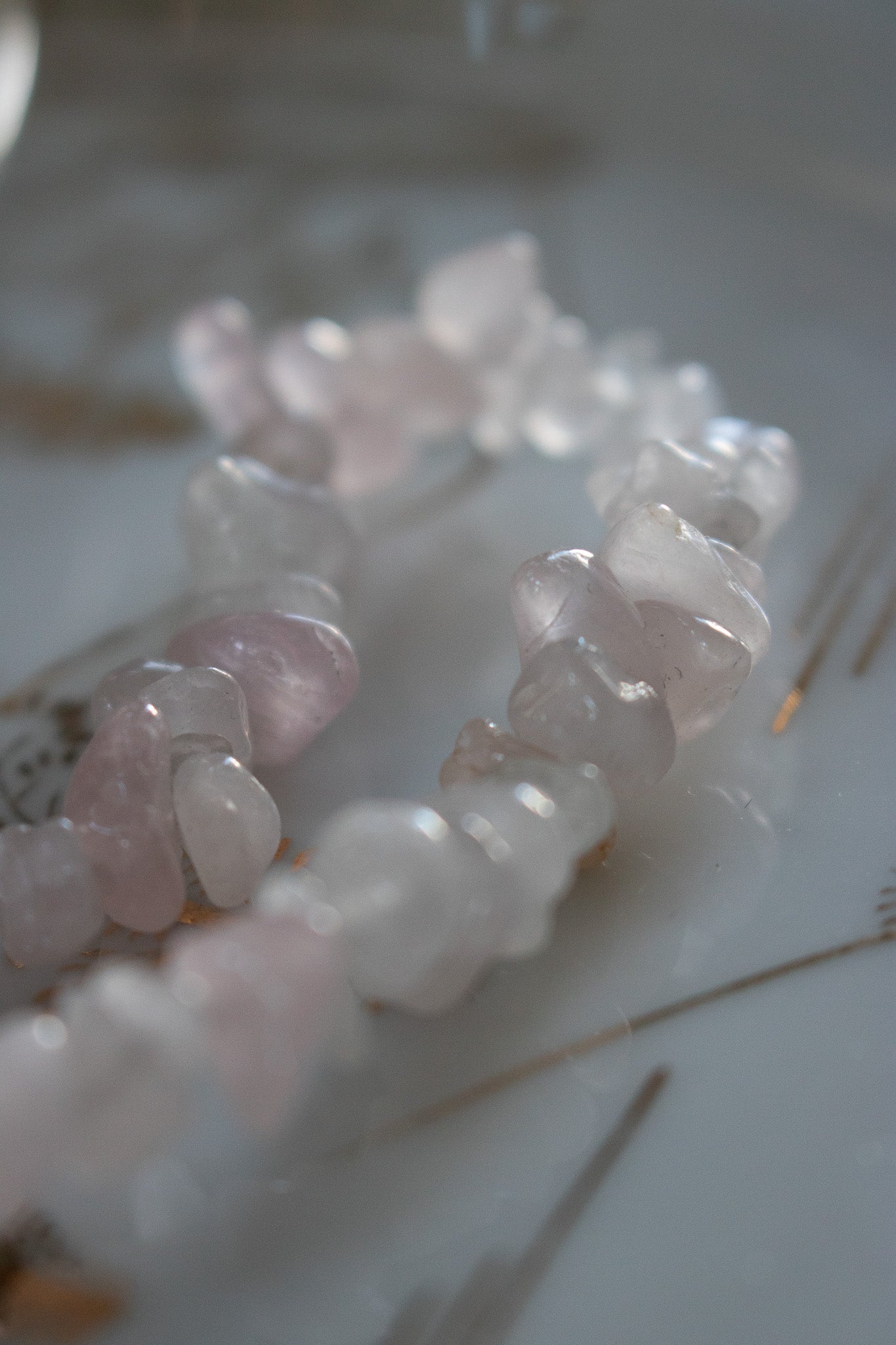 Soft Pink Rose Quartz Beaded Stretchy Bracelet