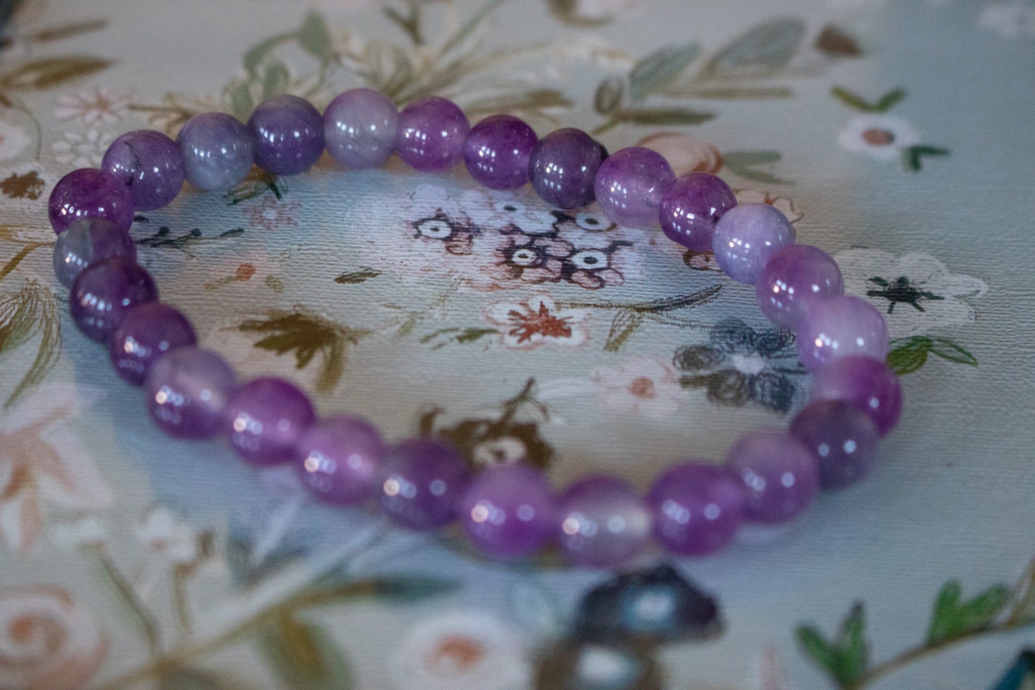 Amethyst Stone Beaded Stretchy Bracelet
