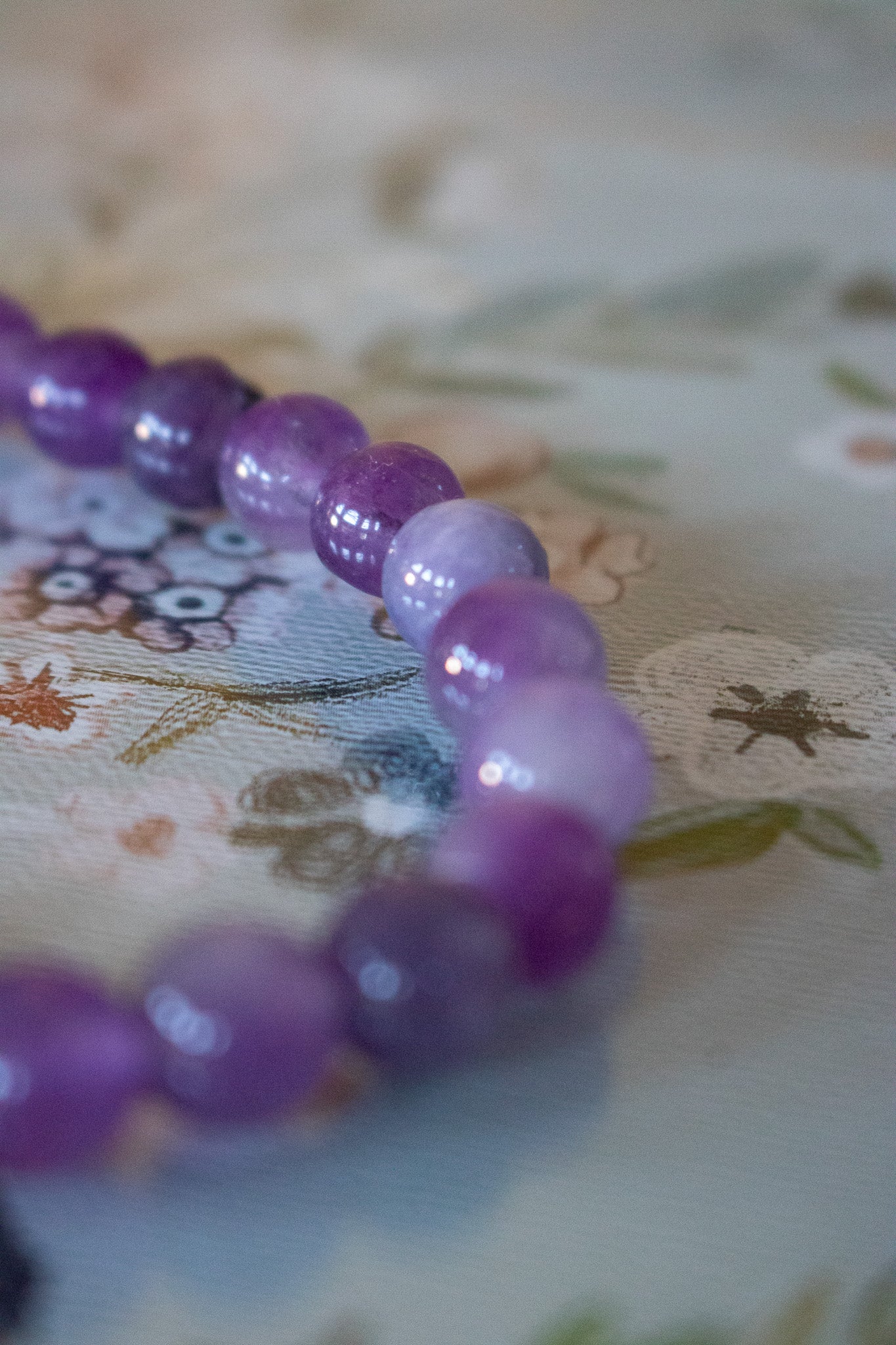 Amethyst Stone Beaded Stretchy Bracelet
