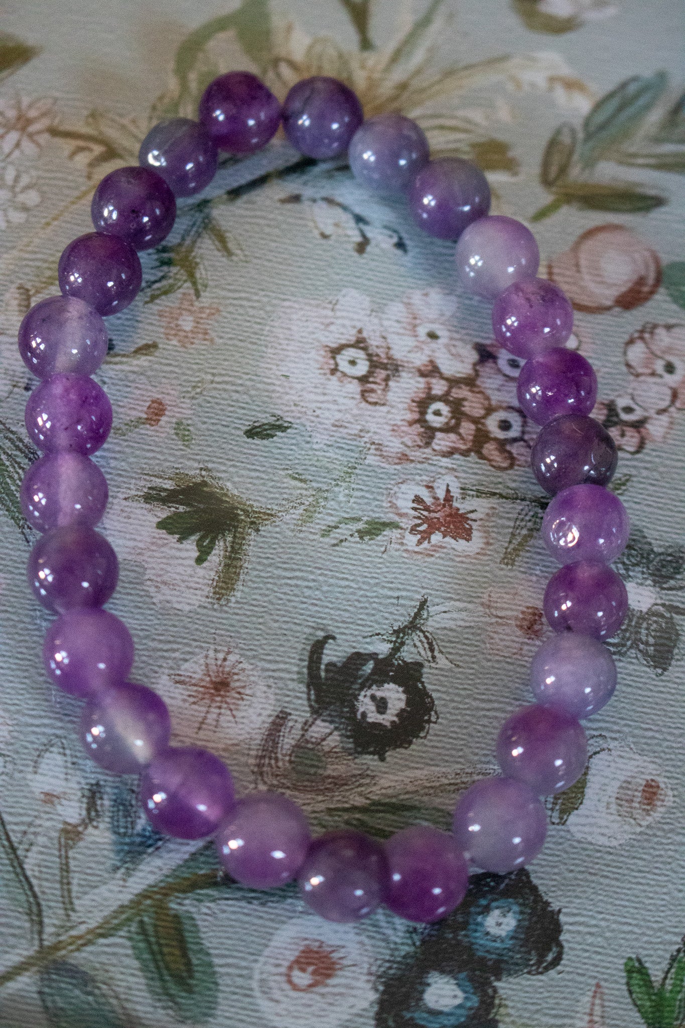 Amethyst Stone Beaded Stretchy Bracelet