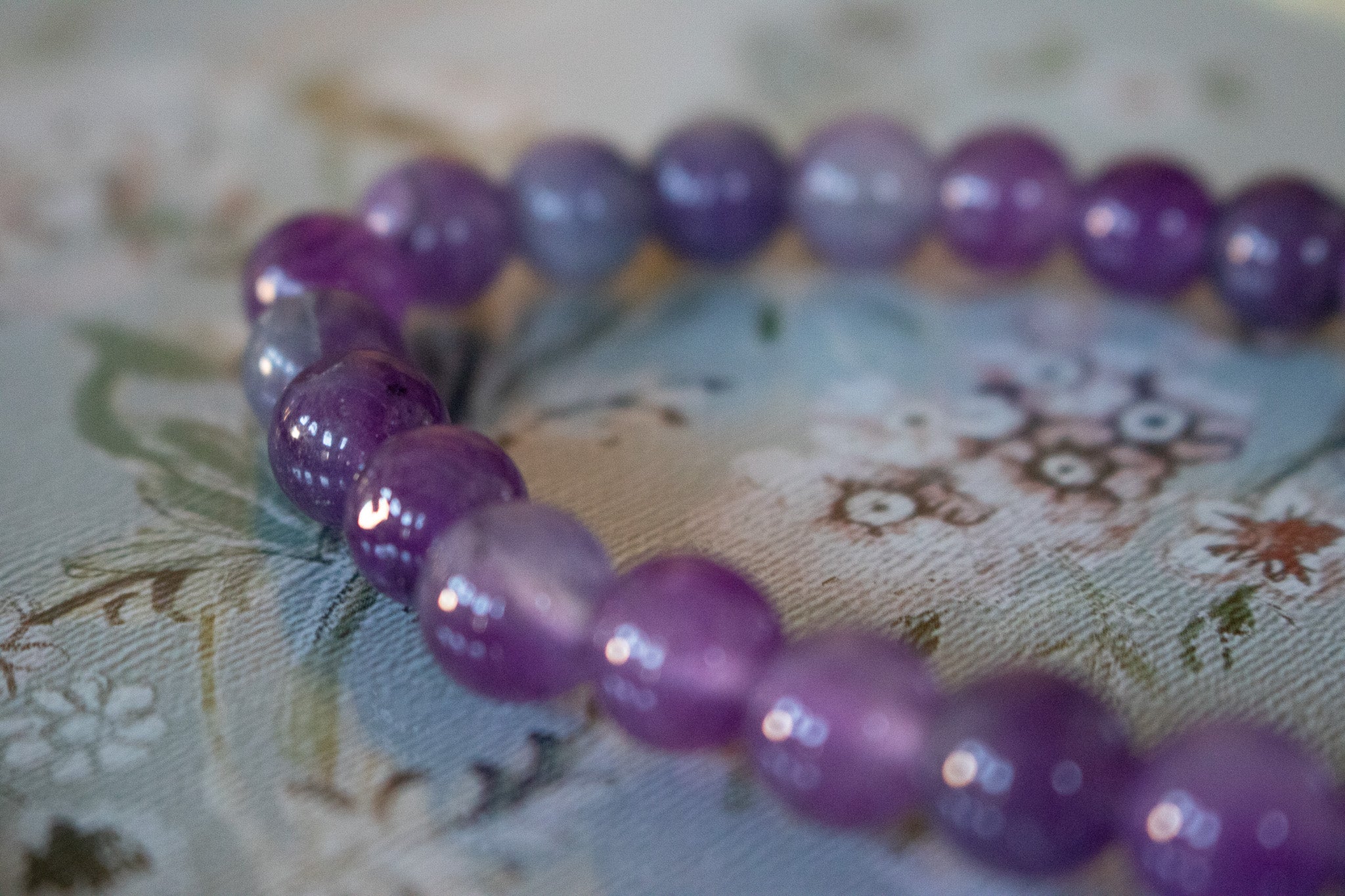 Amethyst Stone Beaded Stretchy Bracelet