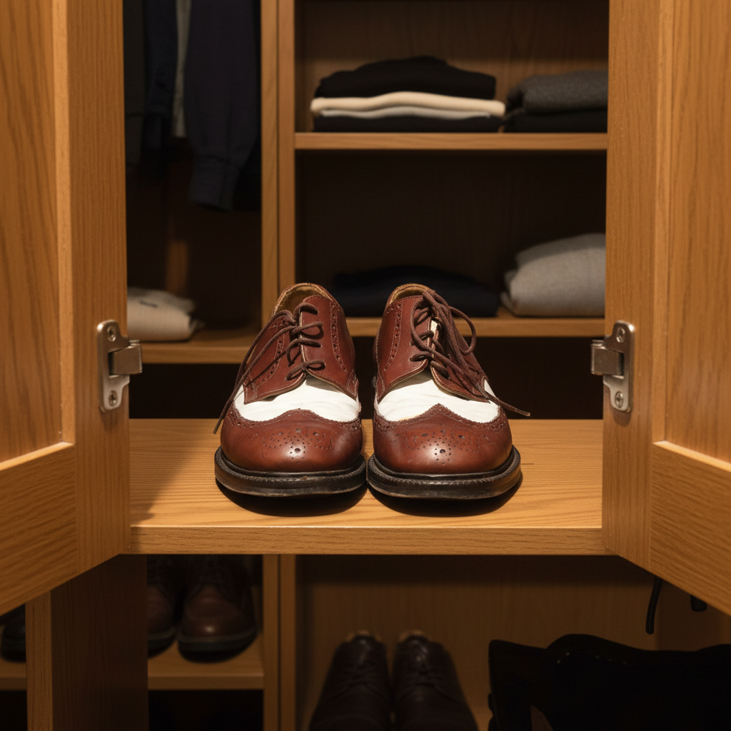Soho New York Brown White Wingtip Dress Shoes – Made in Italy Leather Sole Men’s Size 9.5