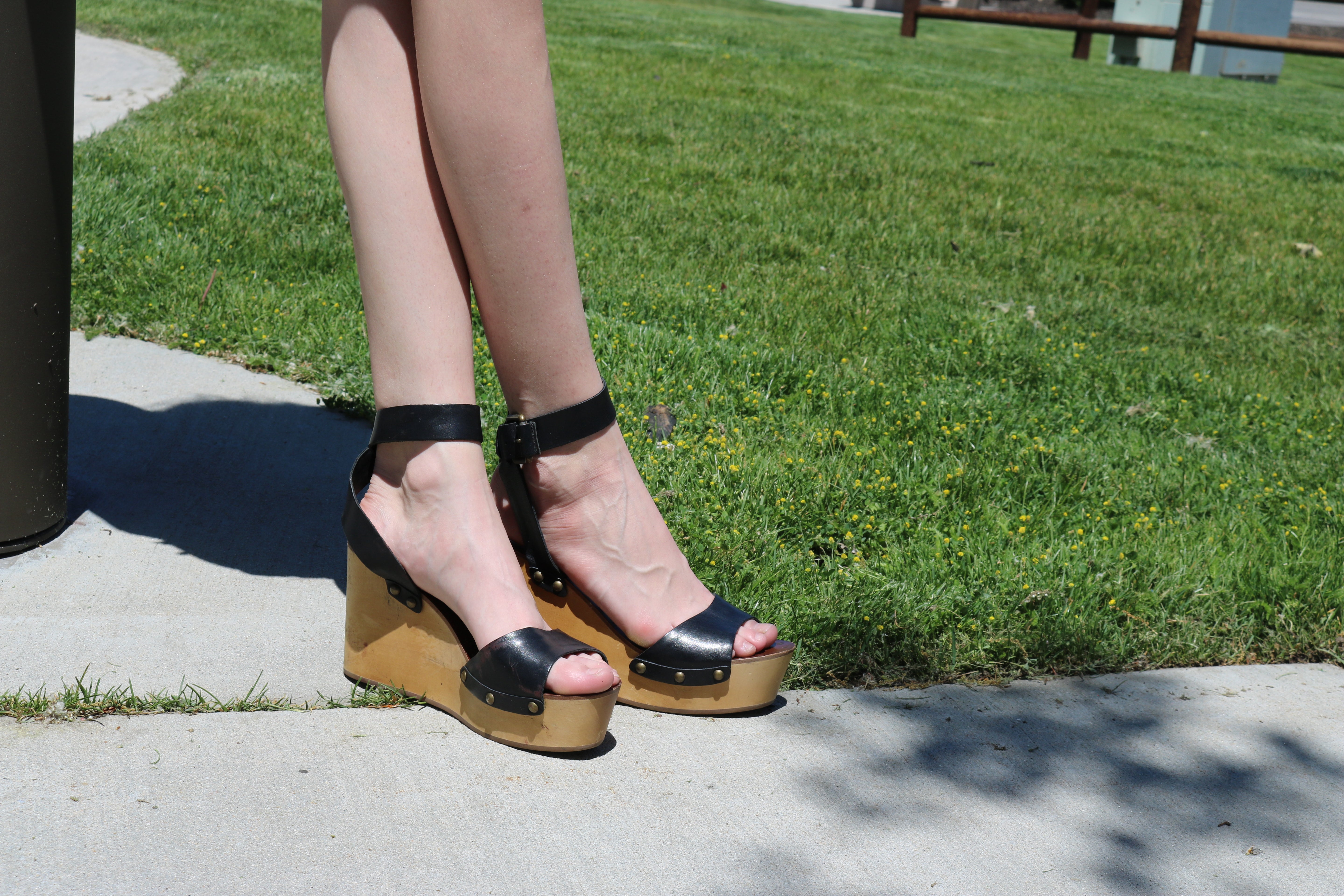 ASH black leather wooden platform wedge sandals womens size 40 US 9 to 9.5 ankle strap heels