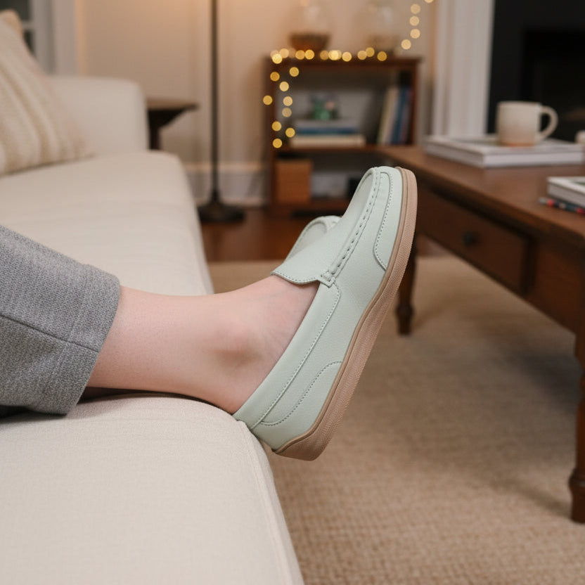 MyPillow Mint Green Moccasin Slippers – Women’s Size 11 – New In Box Comfort Slip-On Shoes