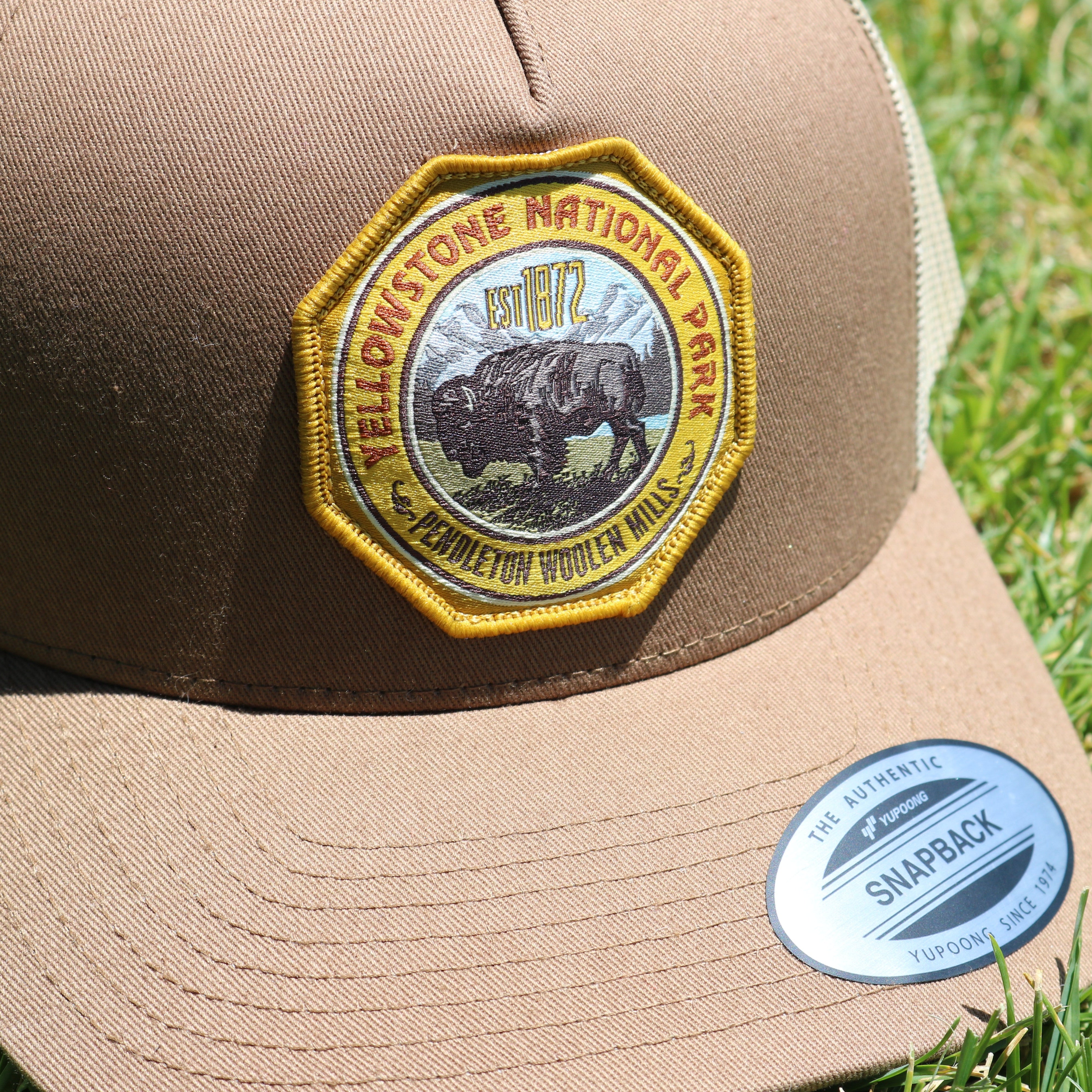 Yellowstone National Park Dark Tan Baseball Cap