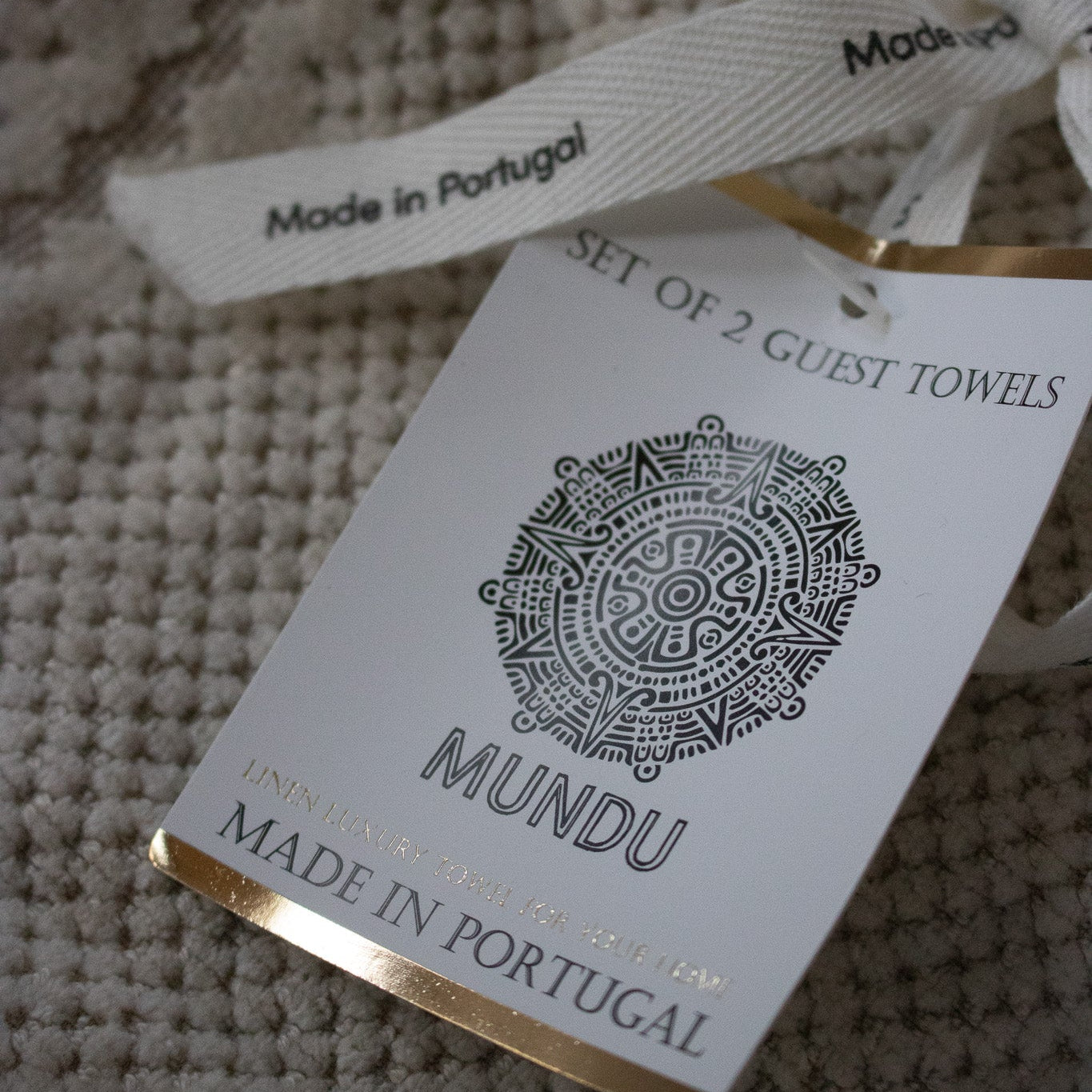 Mundu Set of 2 Beige Guest Towel
