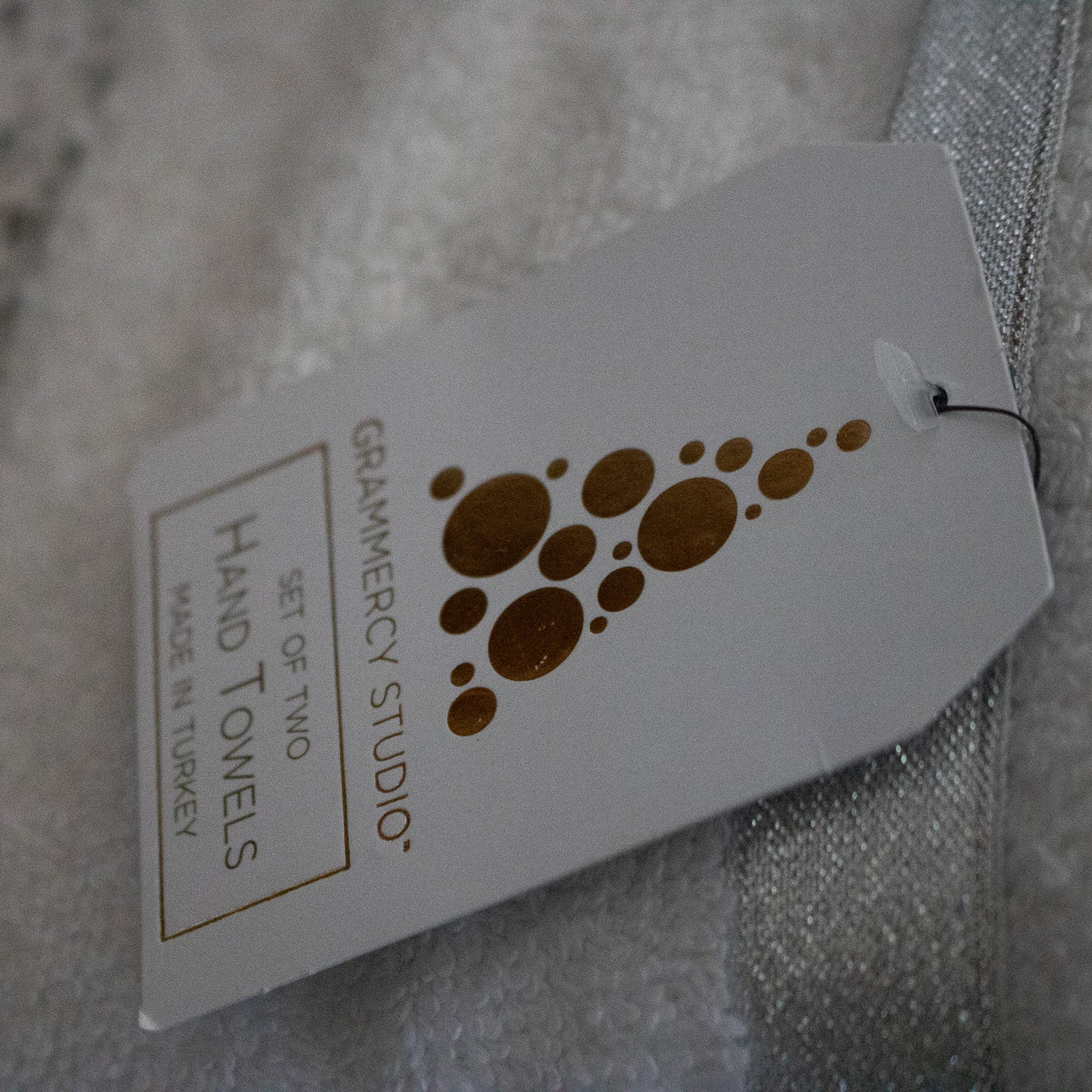 Grammercy Studio Set of 2 White with Rhinestones Hand Towels