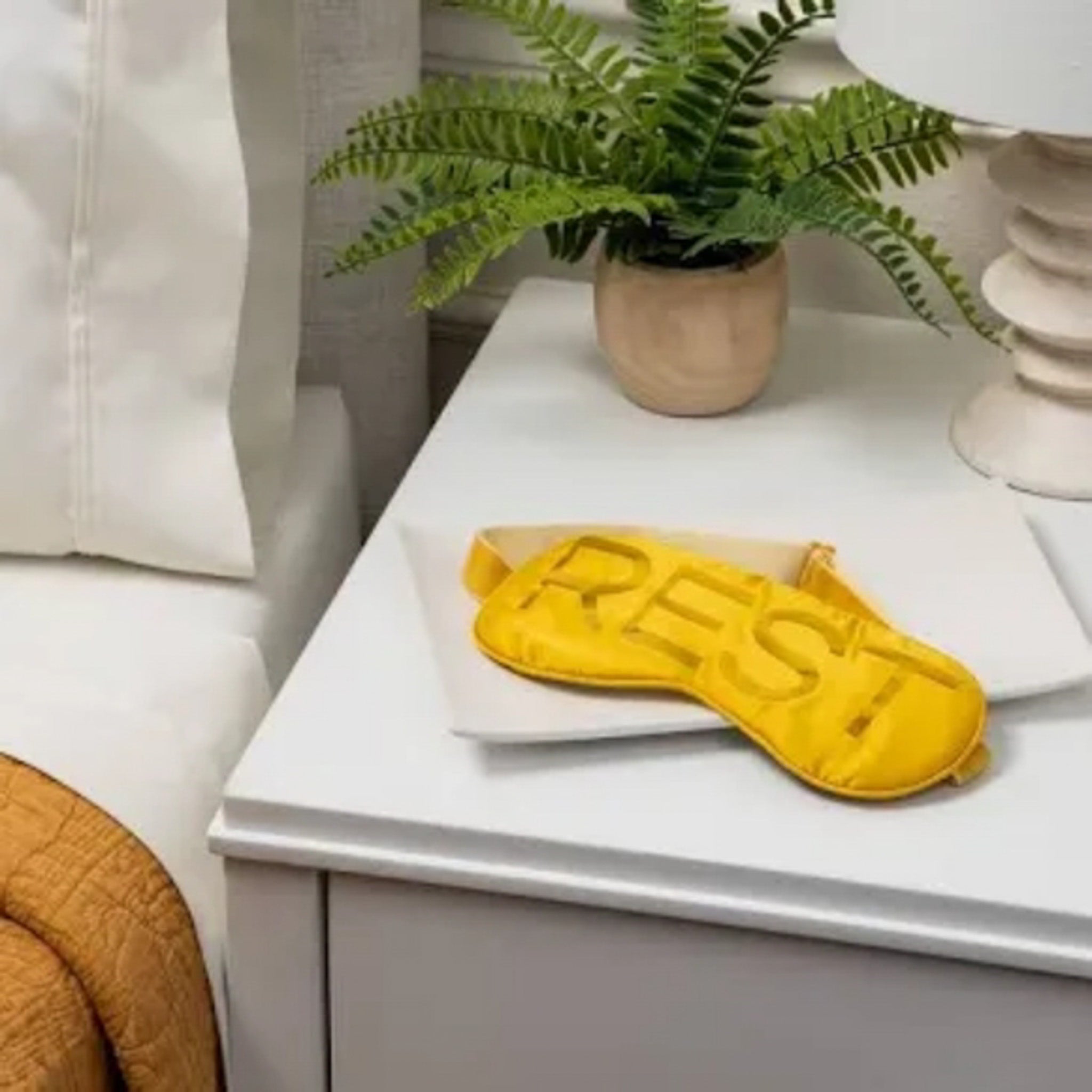 Opal House Yellow "REST" Adjustable Eye Mask