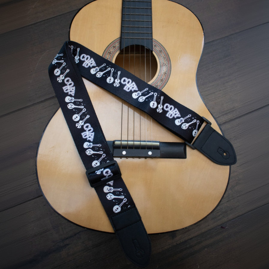 Guitar Strap for Acoustic Electric Guitar and Bass Multi-Colored Adjustable Guitar Belt PU Leather Ends