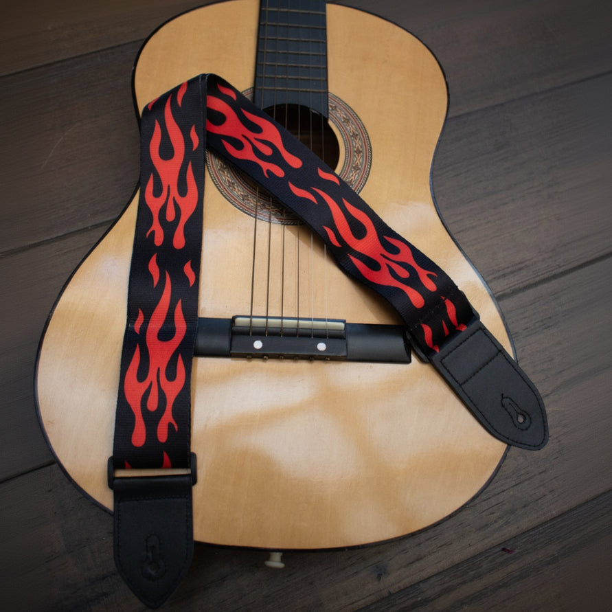 Guitar Strap for Acoustic Electric Guitar and Bass Multi-Colored Adjustable Guitar Belt PU Leather Ends
