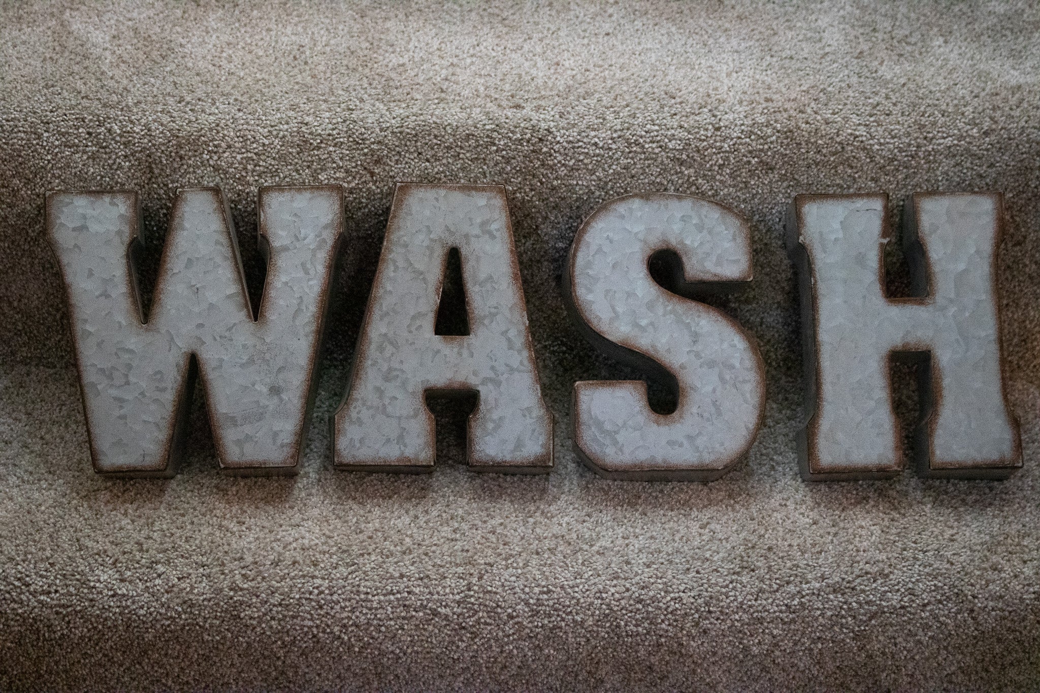 W.A.S.H. Metal Letter Sign