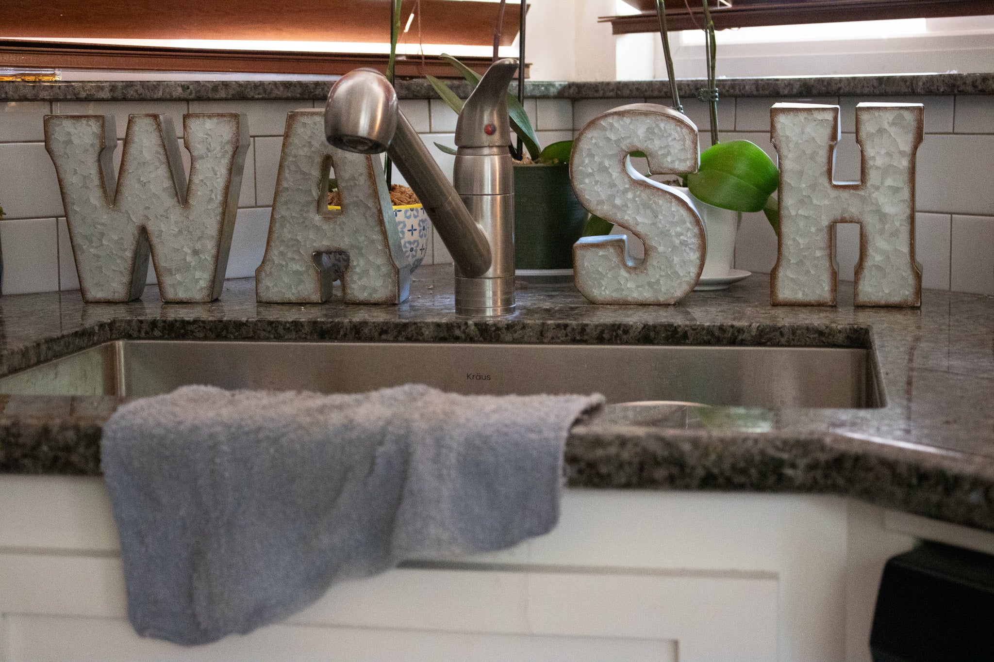 W.A.S.H. Metal Letter Sign