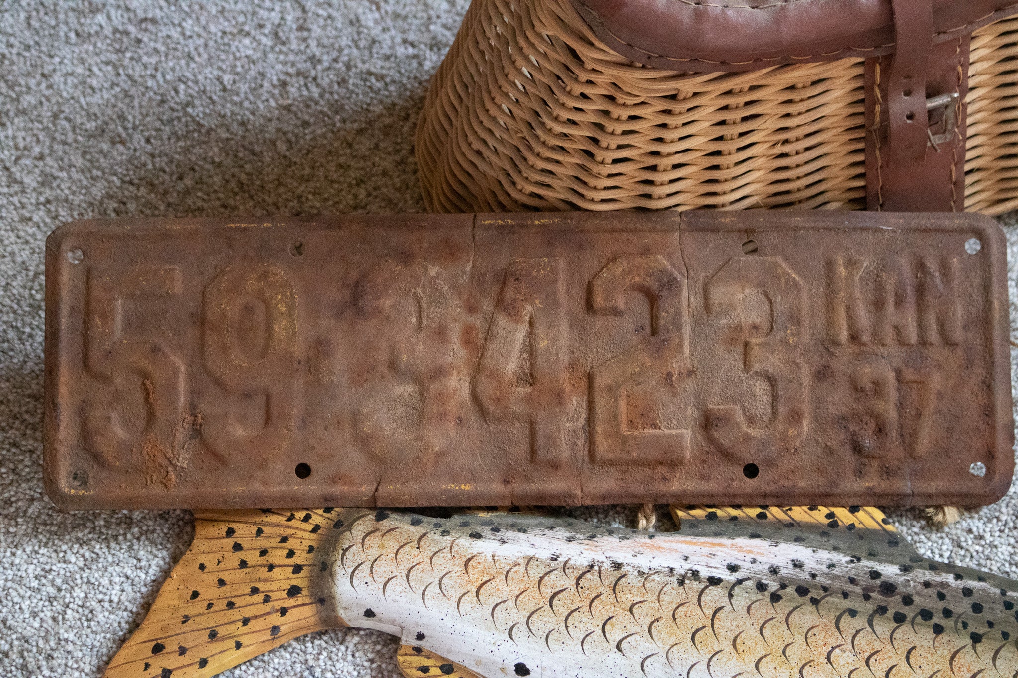 Vintage Rustic 1937 Collectible License Plates