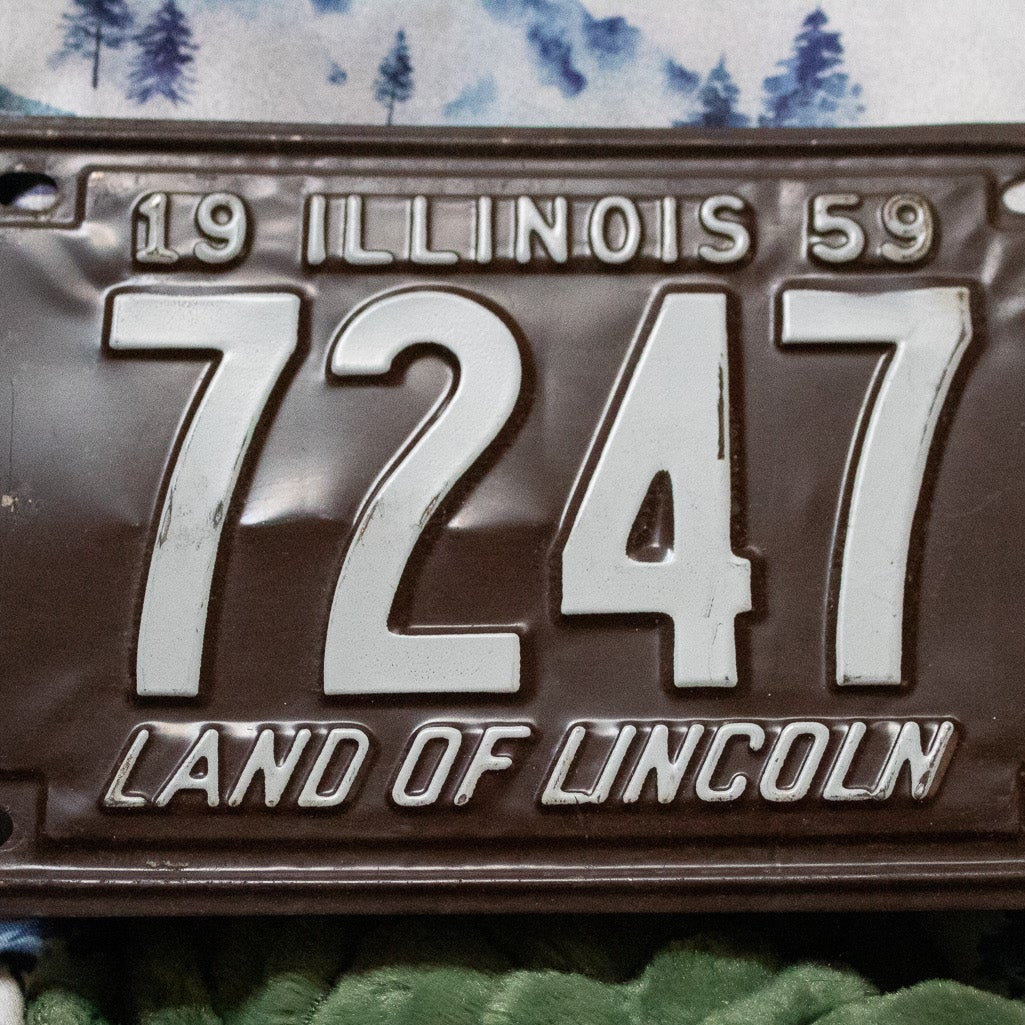 Vintage 1959 Illinois Land of Lincoln License Plate