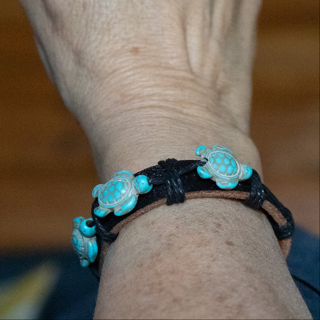 Leather Turtle Charms Adjustable Bracelets