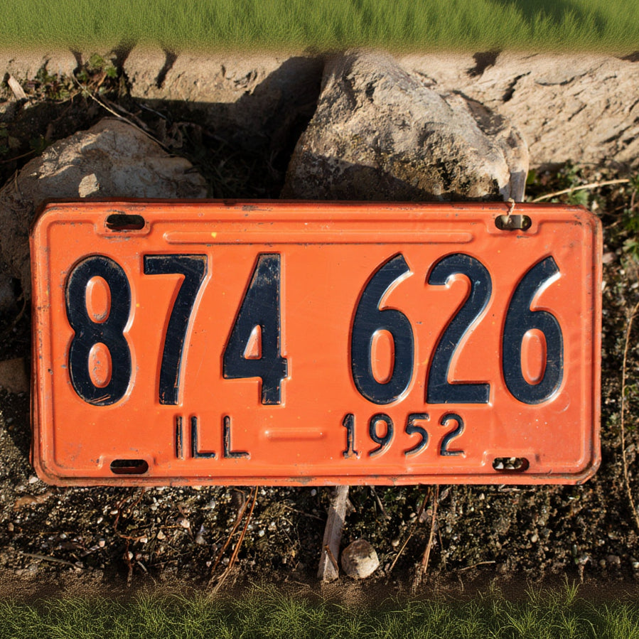 Vintage Illinois 1952 License Plate