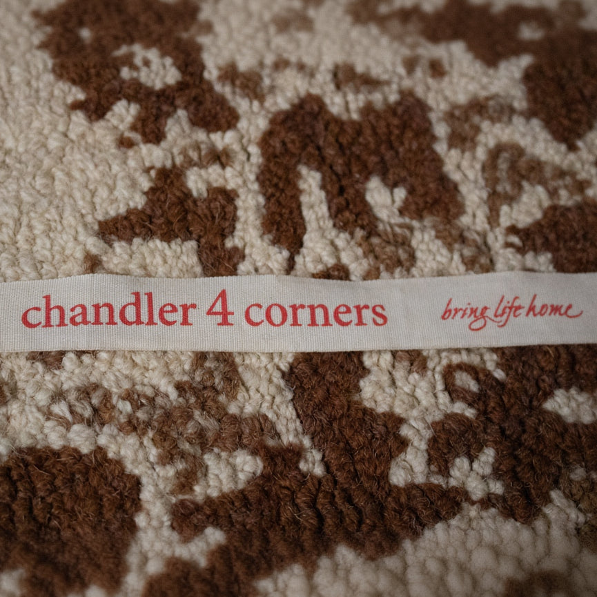 Chandler 4 Corners Longhorn Wool Rug – Handcrafted Hooked Design for Rustic Homes.