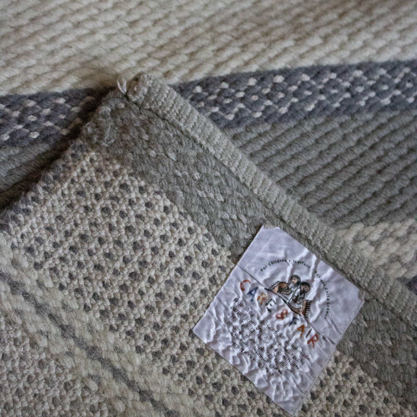 Care & Fair White Wool Rug – Handwoven in India with Artisan Craftsmanship