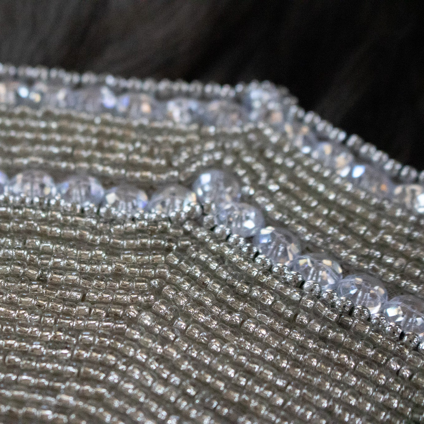 Elegant Rachel Zoe -Beaded Silver Charger