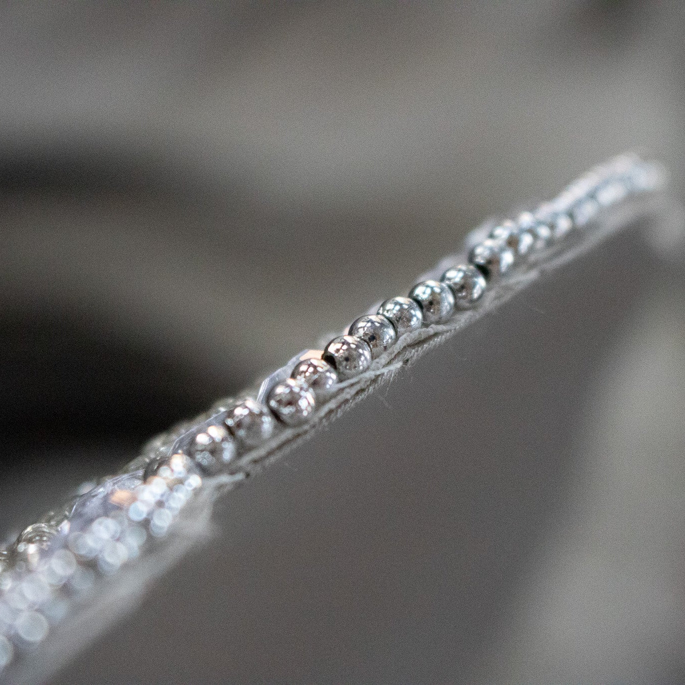 Elegant Rachel Zoe -Beaded Silver Charger