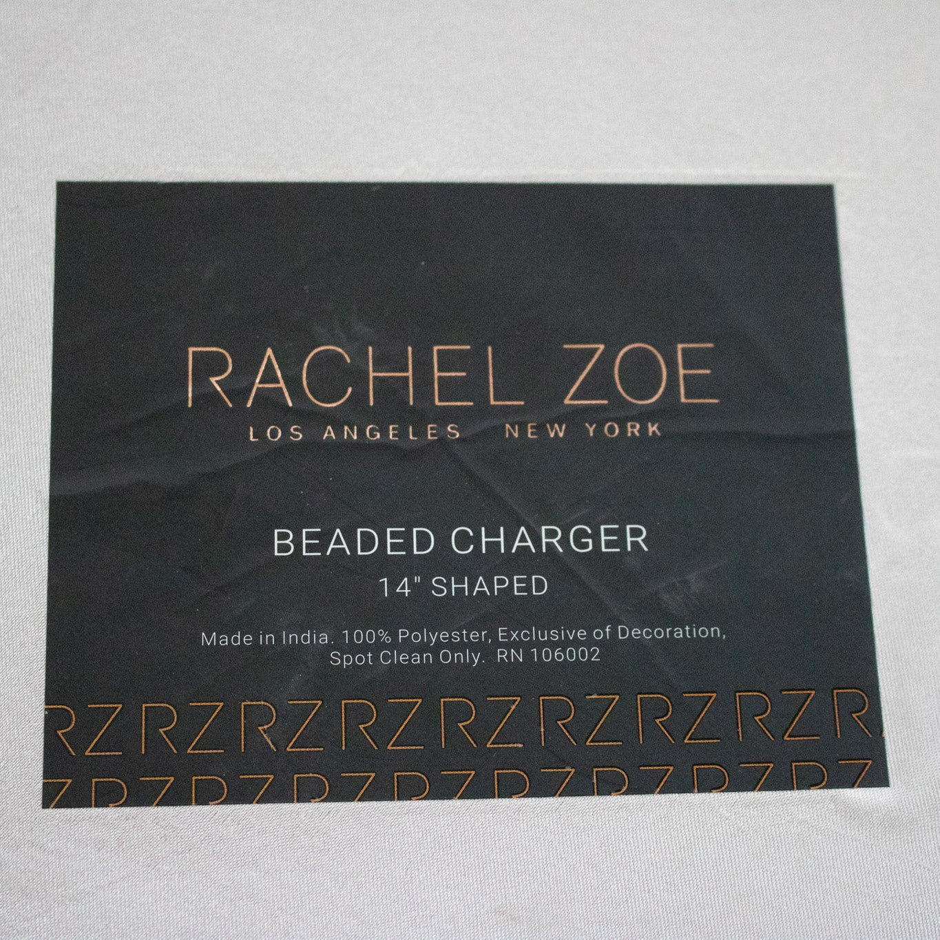 Elegant Rachel Zoe -Beaded Silver Charger