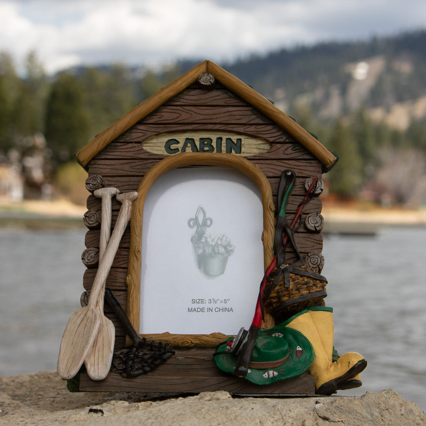 Log Cabin Resin Mold Picture Frame 3 1/2" x 5 1/2"