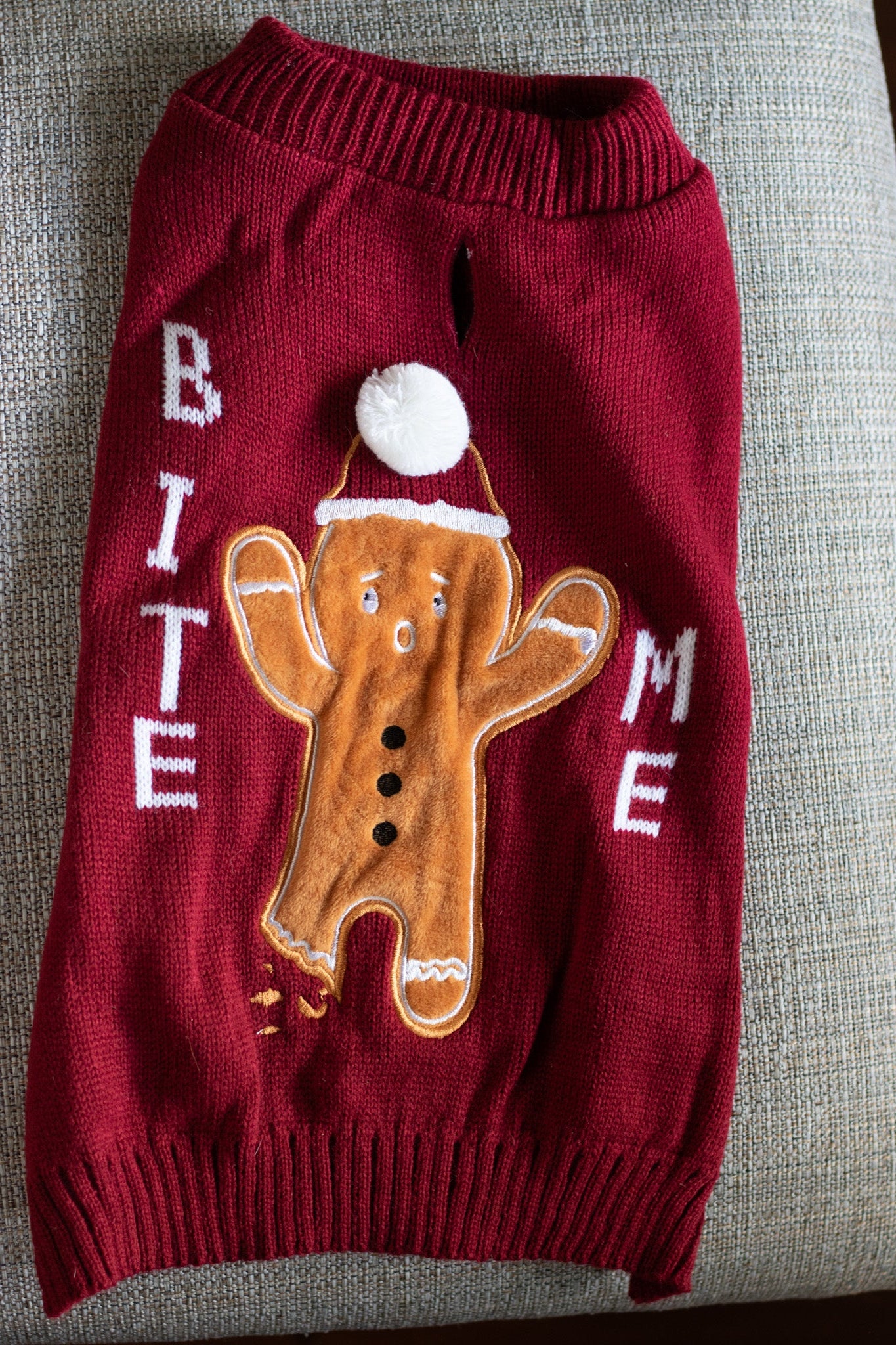 Frisco Bite Me Gingerbread Dog & Cat Christmas Sweater