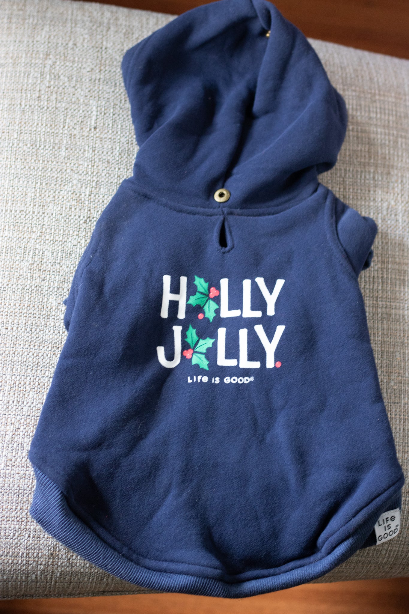 Life is Good "Holly Jolly" Christmas Dog Hoodie