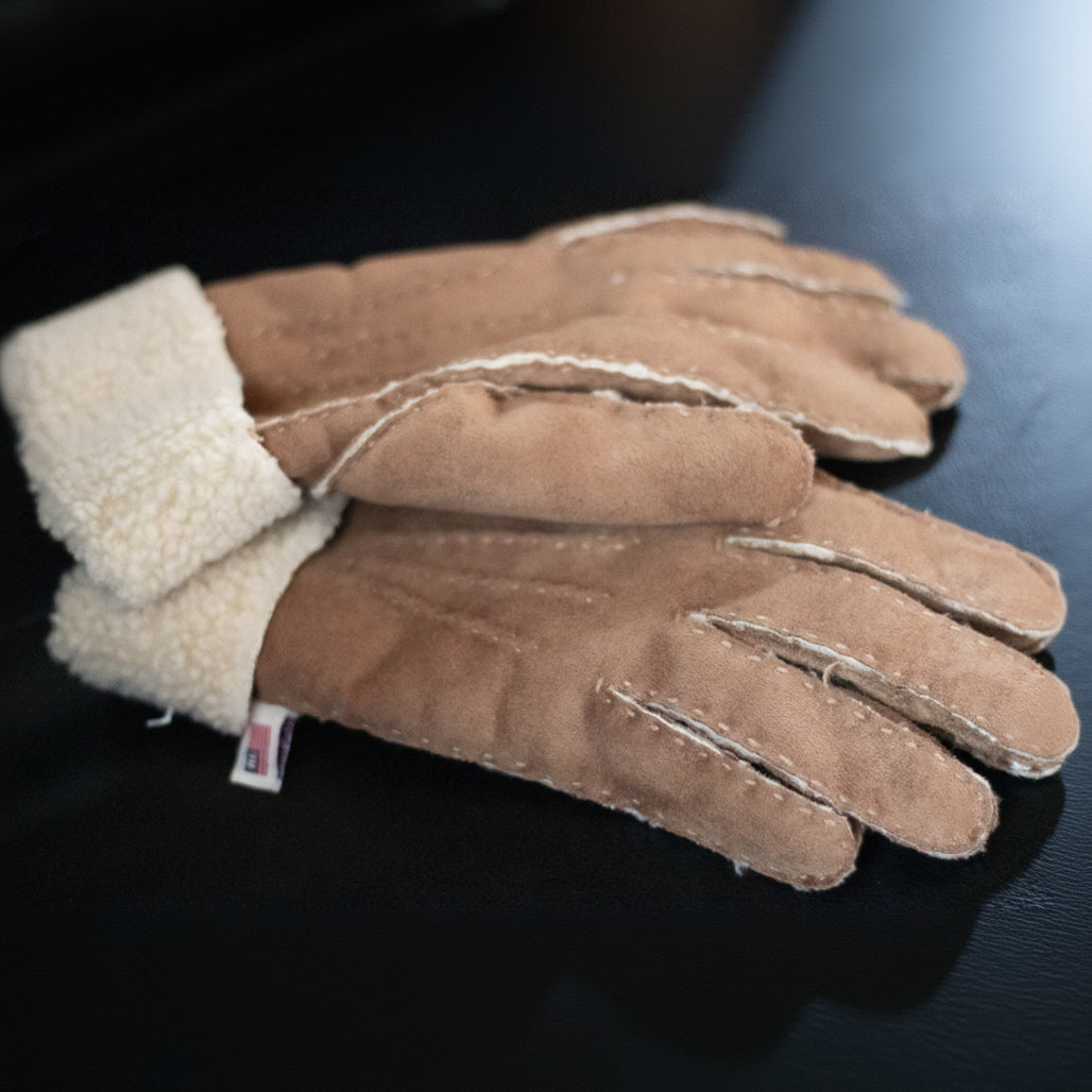Vintage Ralph Lauren Polo Jean Company Brown Winter Wool Lined Gloves Size Large