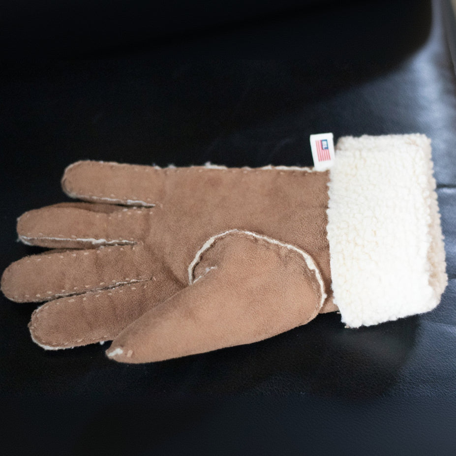 Vintage Ralph Lauren Polo Jean Company Brown Winter Wool Lined Gloves Size Large