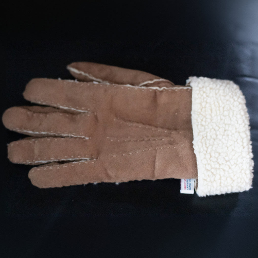 Vintage Ralph Lauren Polo Jean Company Brown Winter Wool Lined Gloves Size Large